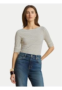 Lauren Ralph Lauren - LAUREN RALPH LAUREN Bluzka Judy 200P13919004 Kremowy Regular Fit. Kolor: kremowy. Materiał: bawełna #1