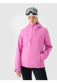 4f - 4F Kurtka narciarska membrana 5000 damska - różowa XXL. Okazja: na co dzień. Typ kołnierza: kaptur. Kolor: różowy. Materiał: poliester, syntetyk, materiał, puch. Długość: długie. Sezon: zima. Styl: klasyczny, casual, sportowy #1
