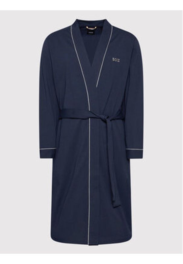BOSS - Boss Szlafrok Kimono 50469624 Granatowy. Kolor: niebieski. Materiał: bawełna