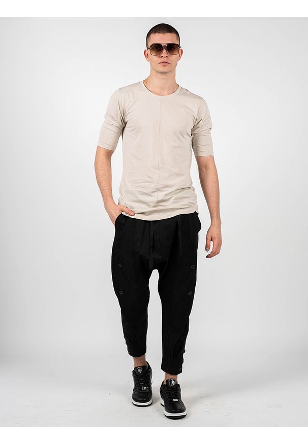 La Haine Inside Us Spodnie "Rancore" | P2303 3B | Rancore | Mężczyzna | Czarny. Kolor: czarny. Materiał: elastan, bawełna. Wzór: aplikacja