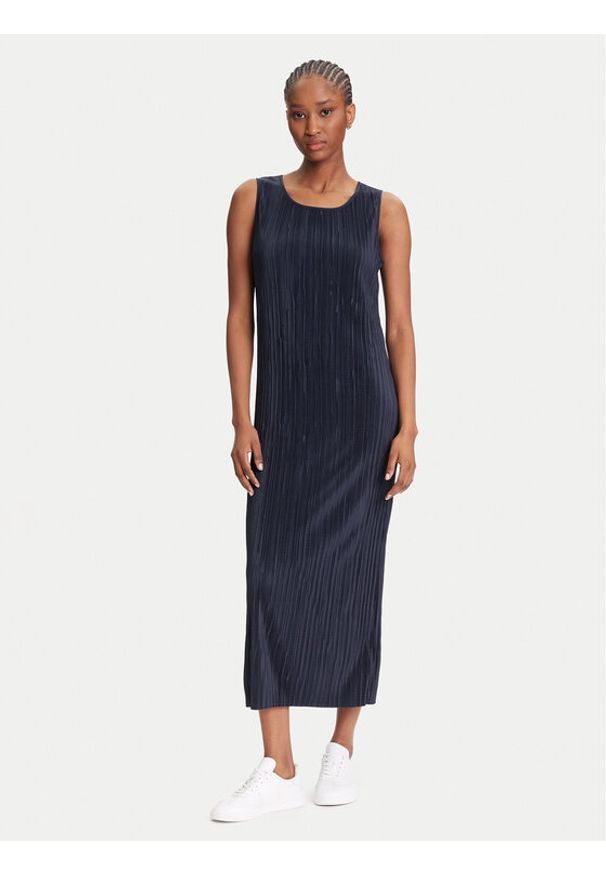 Calvin Klein Sukienka codzienna LV044A211G Granatowy Slim Fit. Okazja: na co dzień. Kolor: niebieski. Materiał: syntetyk. Typ sukienki: proste. Styl: casual