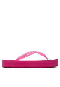 Calvin Klein Jeans Japonki Beach Sandal Flatform Monologo YW0YW01617 Różowy. Kolor: różowy