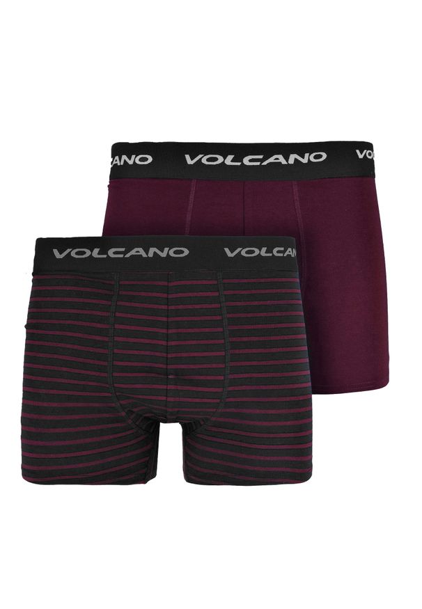 Volcano - Bawełniane bokserki męskie, dwupak, U-BOXER. Materiał: bawełna. Długość: długie. Wzór: paski