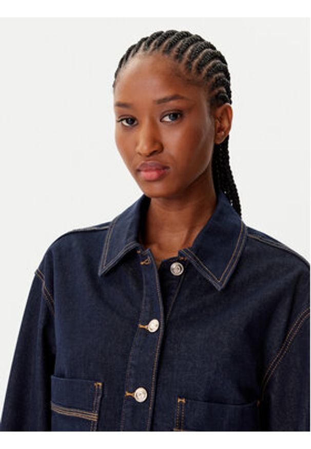 Morgan Kurtka jeansowa 252-GADZA Granatowy Relaxed Fit. Kolor: niebieski. Materiał: bawełna