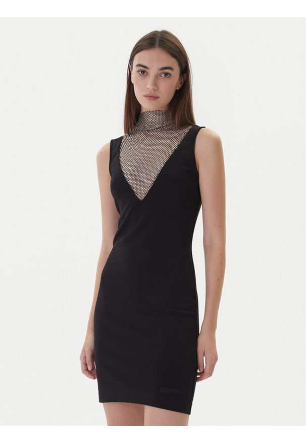 Karl Lagerfeld Jeans Sukienka koktajlowa A4W13009 Czarny Slim Fit. Kolor: czarny. Materiał: wiskoza. Styl: wizytowy