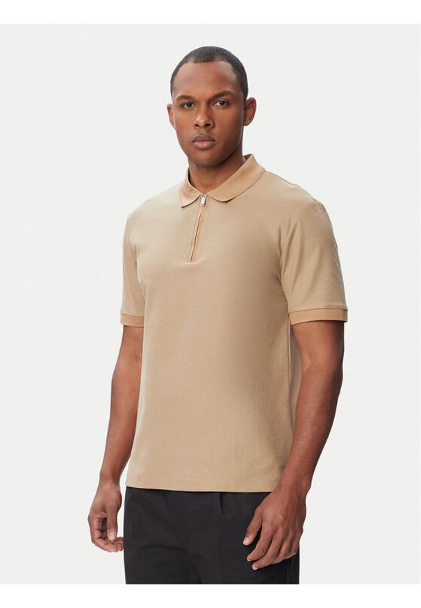 BOSS Polo H-Pei 88 50565320 Beżowy Regular Fit. Typ kołnierza: polo. Kolor: beżowy. Materiał: bawełna
