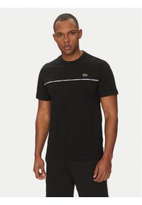 Lacoste T-Shirt TH9842 Czarny Regular Fit. Kolor: czarny. Materiał: bawełna