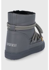 Inuikii - Śniegowce skórzane. Nosek buta: okrągły. Zapięcie: sznurówki. Kolor: szary. Materiał: skóra #3