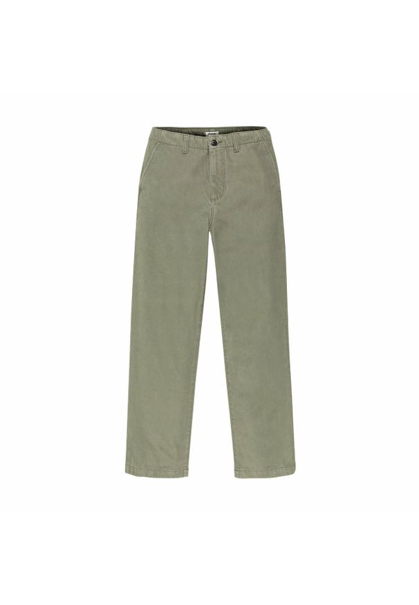 Wrangler - WRANGLER CASEY JONES CHINO DAMSKIE SPODNIE MATERIAŁOWE DUSTY OLIVE W24GBIX45. Materiał: materiał