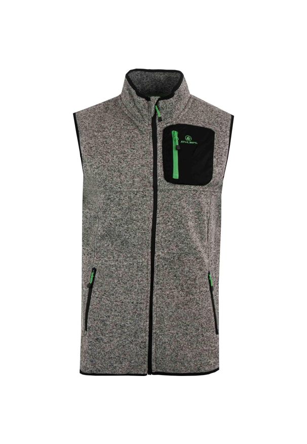 VESTEM - Męska kamizelka Athl DPT. Zeno Black Melange S. Typ kołnierza: kołnierzyk stójkowy. Kolor: czarny. Sport: turystyka piesza