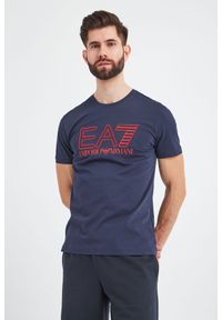 EA7 Emporio Armani - T-shirt EA7 EMPORIO ARMANI. Materiał: bawełna. Wzór: nadruk, haft, aplikacja. Styl: elegancki