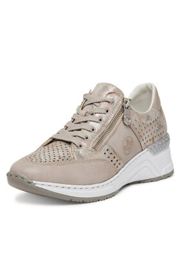 Rieker Sneakersy N4327-80 Beżowy. Kolor: beżowy. Materiał: syntetyk