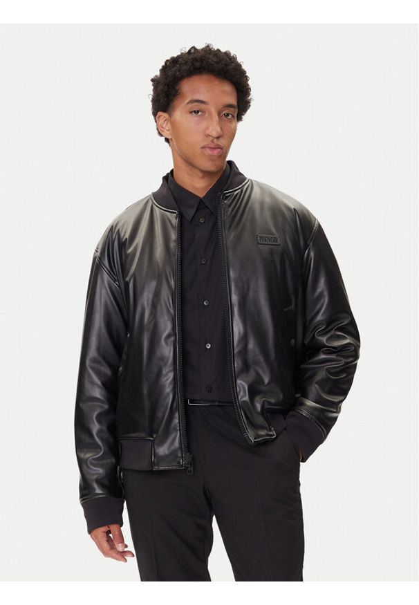 Versace Jeans Kurtka bomber 79GAS407 Czarny Regular Fit. Kolor: czarny. Materiał: syntetyk