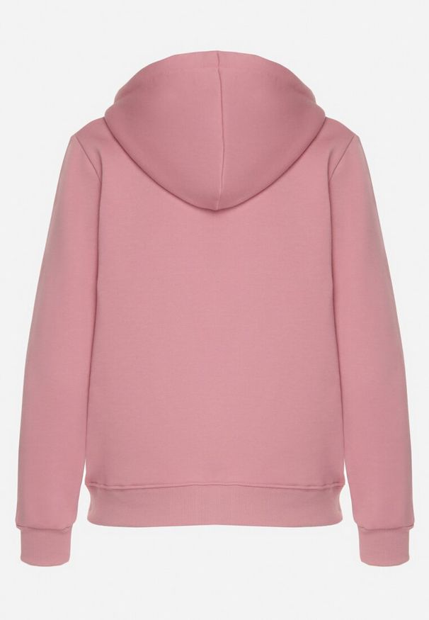 Born2be - Ciemnoróżowa Bluza z Kapturem Zapinana na Suwak Erekai. Okazja: na co dzień. Typ kołnierza: kaptur. Kolor: różowy. Materiał: polar, dzianina. Długość rękawa: długi rękaw. Długość: długie. Wzór: gładki. Styl: casual, sportowy