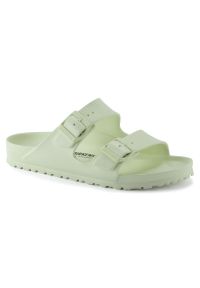 Klapki Birkenstock Arizona Eva 1024691 zielone. Kolor: zielony. Materiał: tworzywo sztuczne, skóra, materiał. Styl: klasyczny