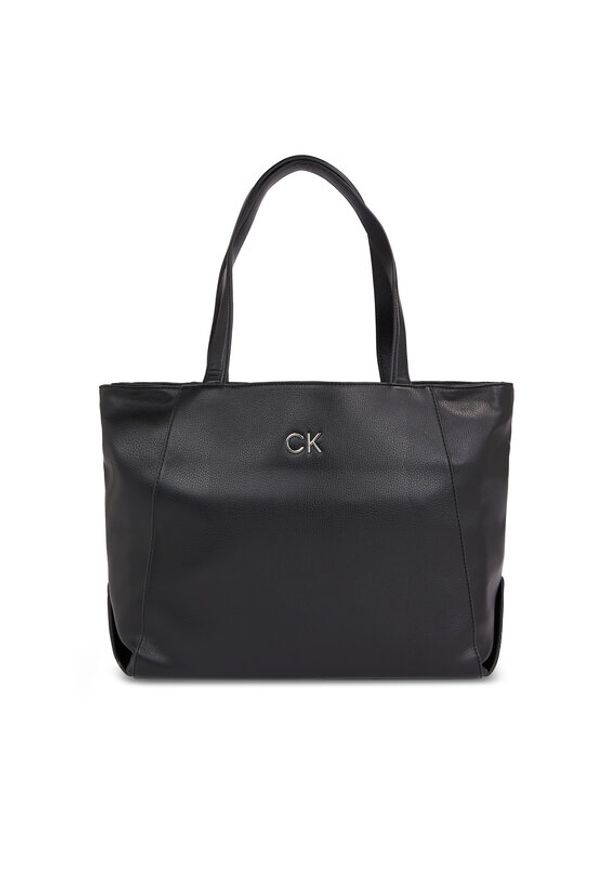 Calvin Klein Torebka Ck Daily Shopper Medium Pebble K60K611766 Czarny. Kolor: czarny. Materiał: skórzane
