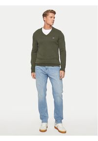 Tommy Jeans Sweter Essential DM0DM19429 Zielony Slim Fit. Kolor: zielony. Materiał: bawełna