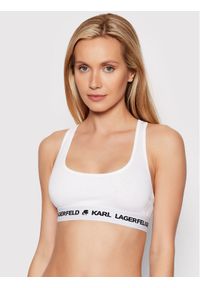Karl Lagerfeld - KARL LAGERFELD Biustonosz top Logo 211W2102 Biały. Kolor: biały. Materiał: lyocell