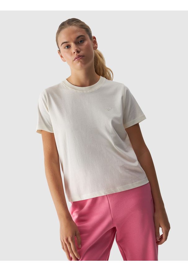 4f - 4F Spodnie dresowe joggery damskie - różowe XS. Kolor: różowy. Materiał: dresówka. Wzór: gładki, ze splotem