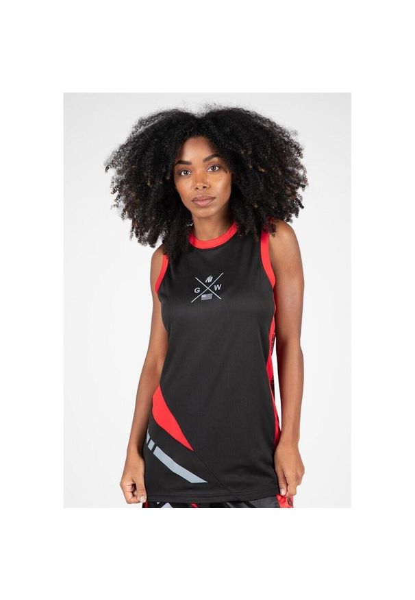 GORILLA WEAR - Hornell Top bez rękawów - Czarny/Czerwony. Kolor: wielokolorowy, czarny, czerwony. Długość rękawa: bez rękawów. Styl: sportowy