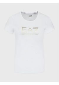 EA7 Emporio Armani T-Shirt 8NTT66 TJFKZ 0101 Biały Slim Fit. Kolor: biały. Materiał: bawełna #5