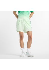 Spodenki męskie New Balance MS41401MEW – zielone. Kolor: zielony. Materiał: poliester, materiał. Sport: tenis #1