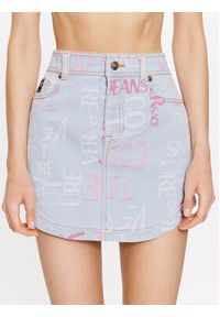 Versace Jeans Couture Spódnica mini 74HAE855 Niebieski Regular Fit. Kolor: niebieski. Materiał: bawełna #3