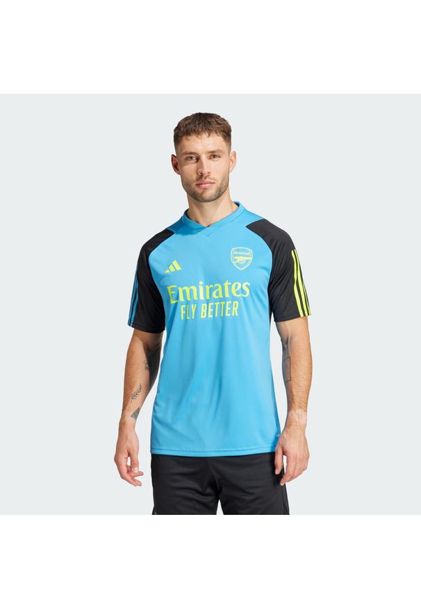 Adidas - Koszulka do piłki nożnej męska Arsenal Tiro 23 Training. Kolor: niebieski. Materiał: materiał