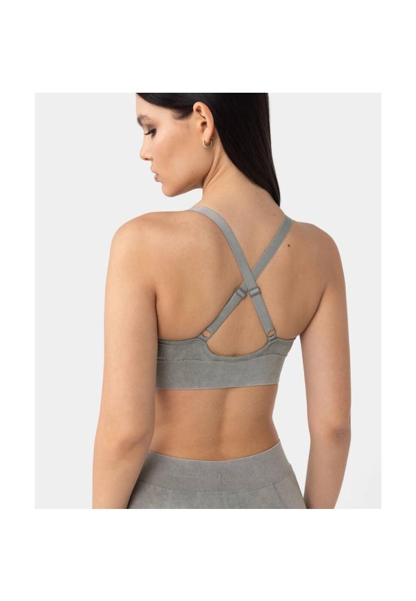 Biustonosz Carpatree Marble Story bezszwowy zielony. Kolor: zielony. Materiał: materiał. Sport: fitness, joga i pilates