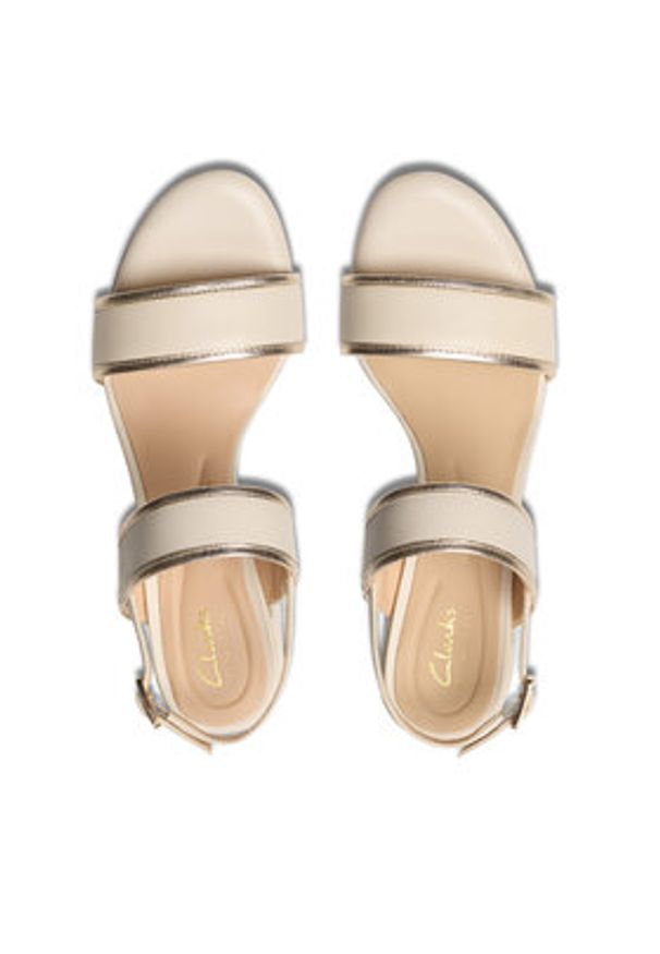 Clarks Sandały Ezoria Sling 26181301 Beżowy. Kolor: beżowy. Materiał: skóra