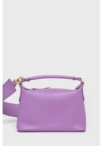 Liu Jo torebka skórzana kolor fioletowy. Kolor: fioletowy. Materiał: skórzane. Rodzaj torebki: na ramię