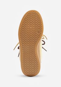 Renee - Żółte Sneakersy Typu Klasyczne Tenisówki Retro z Podwójnym Wiązaniem z Frędzlami Kotena. Okazja: na co dzień. Zapięcie: sznurówki. Kolor: żółty. Materiał: jeans. Szerokość cholewki: normalna #3
