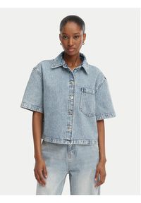 Hugo - HUGO Koszula jeansowa Gesila_1 50559758 Błękitny Relaxed Fit. Kolor: niebieski. Materiał: bawełna #6