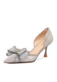 Eva Minge Szpilki EO-AVA-78096-202 Szary. Kolor: szary. Materiał: zamsz, skóra. Obcas: na szpilce #7