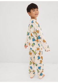 bonprix - Piżama z bawełny organicznej (komplet 2 piżam). Kolor: niebieski. Materiał: bawełna. Wzór: nadruk #3