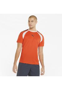 Koszulka sportowa męska Puma Teamliga. Kolor: pomarańczowy. Materiał: poliester. Długość rękawa: krótki rękaw. Długość: krótkie. Sport: fitness