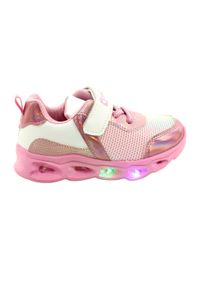 NEWS - ADI Buty Sportowe Świecące LED Rzepy News 22DZ32-4837 Pink/White białe różowe. Zapięcie: rzepy. Kolor: różowy, biały, wielokolorowy. Materiał: skóra ekologiczna, materiał #7