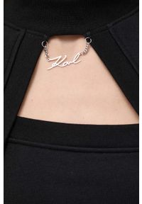 Karl Lagerfeld bluza damska kolor czarny gładka. Kolor: czarny. Materiał: bawełna, poliester. Długość rękawa: raglanowy rękaw. Wzór: gładki. Styl: klasyczny #4