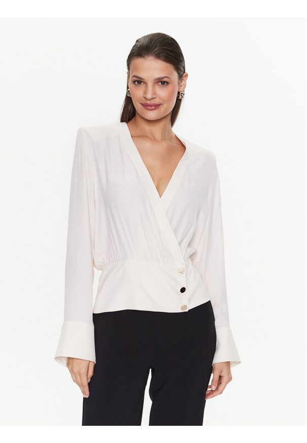 Pinko Bluzka Bravo 101141 8889 Écru Regular Fit. Materiał: wiskoza