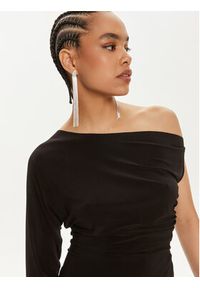 NORMA KAMALI Bluzka KK4236PLC85001 Czarny Slim Fit. Kolor: czarny. Materiał: syntetyk #4