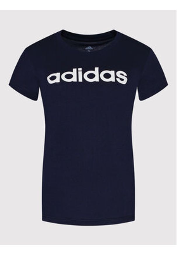 Adidas - adidas T-Shirt Loungewear Essentials Logo H07833 Granatowy Slim Fit. Kolor: niebieski. Materiał: bawełna