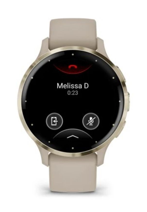 GARMIN - Garmin Venu 3s jasnozłota ramka z paskiem w kolorze french grey. Kolor: złoty. Styl: sportowy, casual