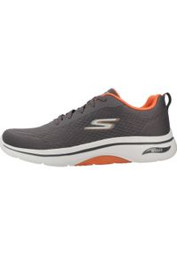 skechers - Kapcie SKECHERS GO WALK ARCH FIT 2.0 Szary. Kolor: szary. Materiał: tkanina