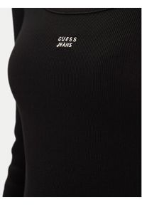 Guess Jeans Sukienka codzienna W5BK12 KA0H1 Czarny Slim Fit. Okazja: na co dzień. Kolor: czarny. Materiał: bawełna. Typ sukienki: proste. Styl: casual #5