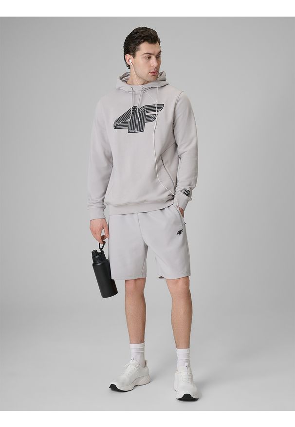 4f - 4F Spodenki dresowe męskie - szare XL. Kolor: szary. Materiał: dresówka