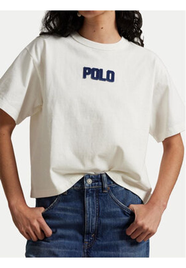 Polo Ralph Lauren T-Shirt 211965119001 Écru Oversize. Typ kołnierza: polo. Materiał: bawełna