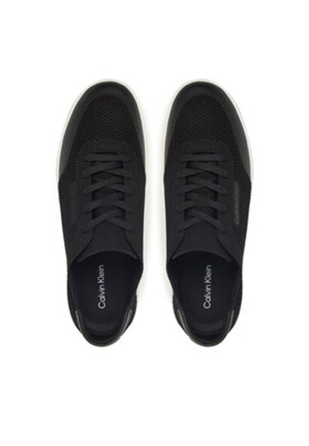 Calvin Klein Sneakersy Low Top Lace Up Knit HM0HM01726 Czarny. Kolor: czarny. Materiał: materiał