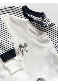 Reserved - Bawełniane body Mickey Mouse 2 pack - złamana biel. Materiał: bawełna. Wzór: motyw z bajki #1