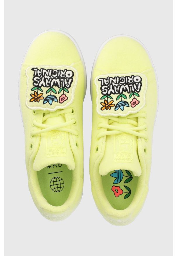 adidas Originals tenisówki Stan Smith kolor żółty. Nosek buta: okrągły. Zapięcie: sznurówki. Kolor: żółty. Materiał: materiał, guma