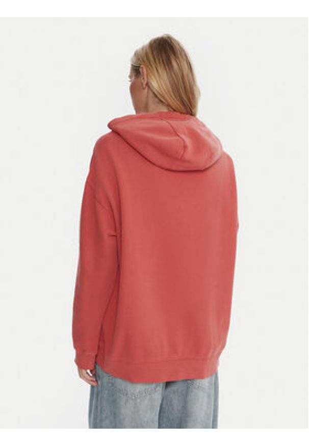 Quiksilver Bluza Esential Hoodie EQWFT03191 Koralowy Regular Fit. Kolor: pomarańczowy. Materiał: bawełna